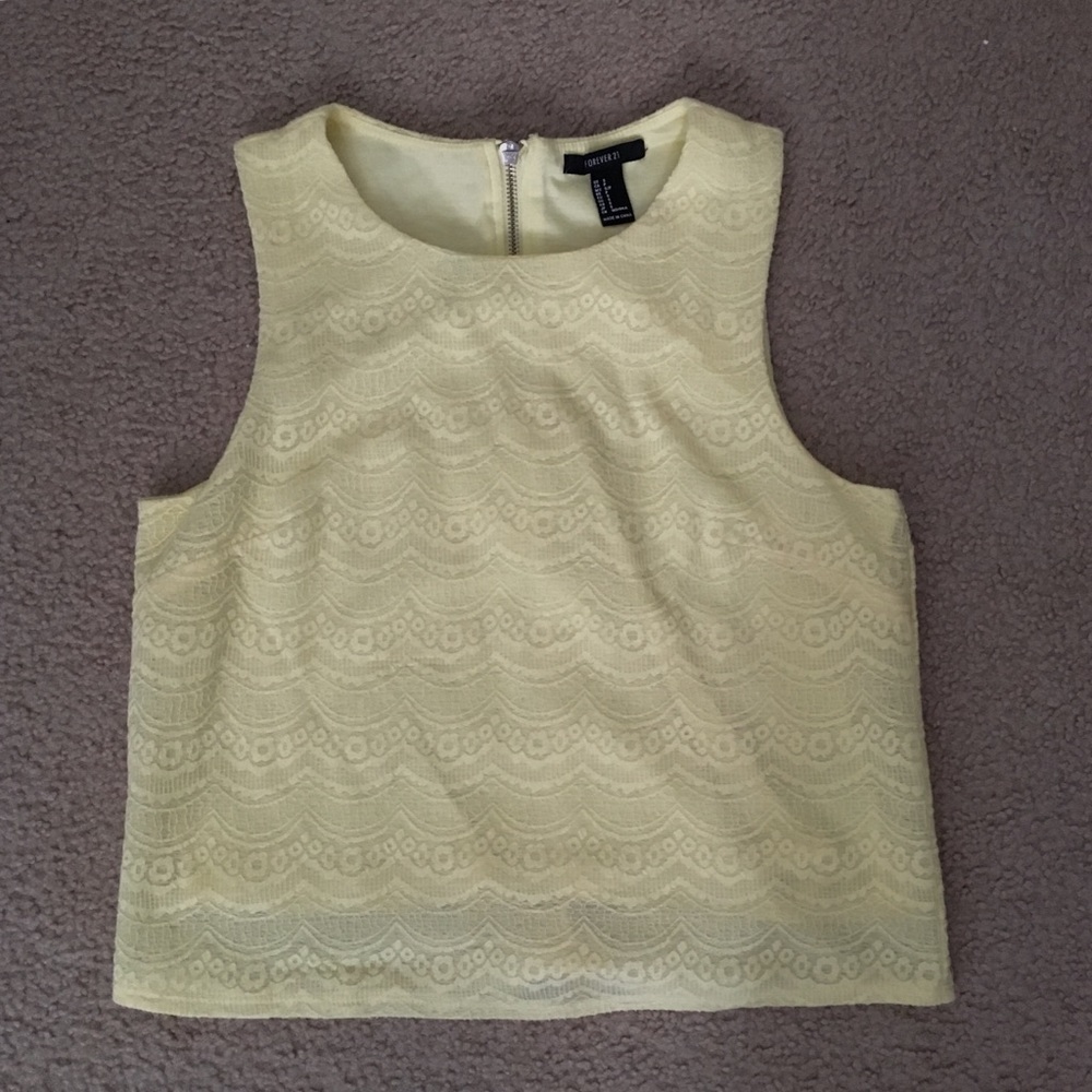 Forever21 Yellow Sleeveless Top